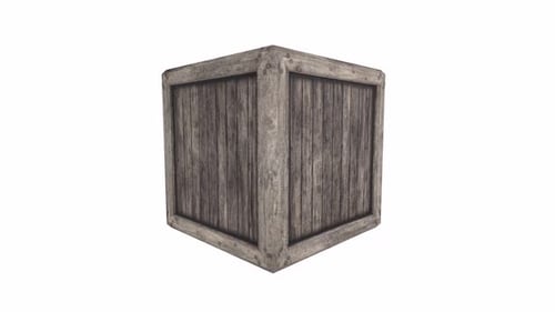 Crate Box rotating in loop on white background
