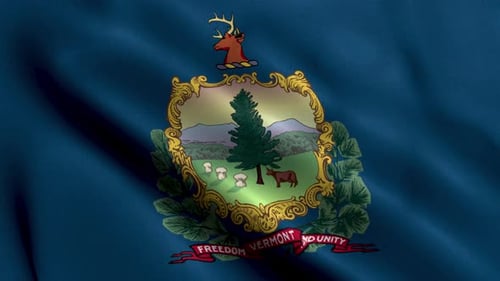 Realistic Waving Vermont State Flag Animation