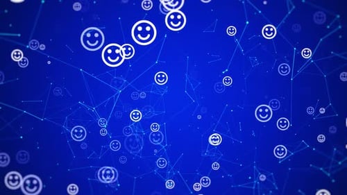 Smile Icon Plexus Technology Background Loop