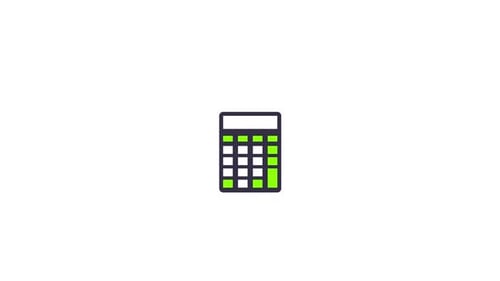 Animated Calculator Icon in Flat Design Style