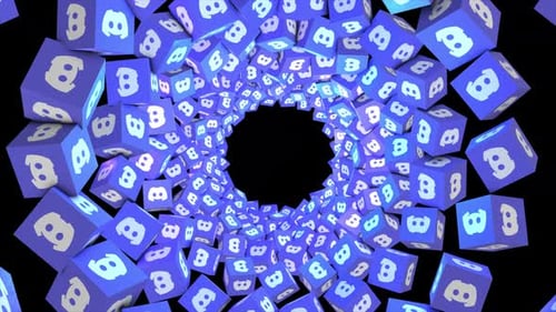 Geometric Cubes Tunnel Digital Animation Background