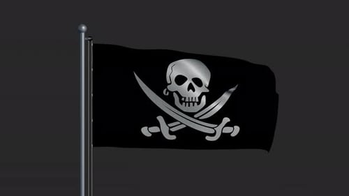 Animated Pirate Flag Waving Loop