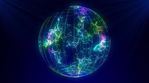 Futuristic Colorful Plexus Sphere Seamless Rotated