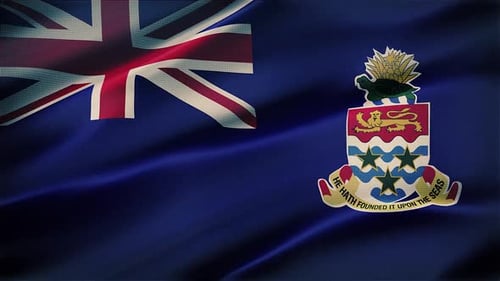 Cayman Islands Flag Realistic Waving Loop Animation