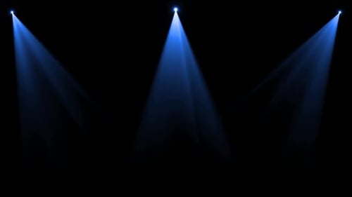 The Stage of a Small Theater with White Spotlights Lights Realistic Looped Stage Lights