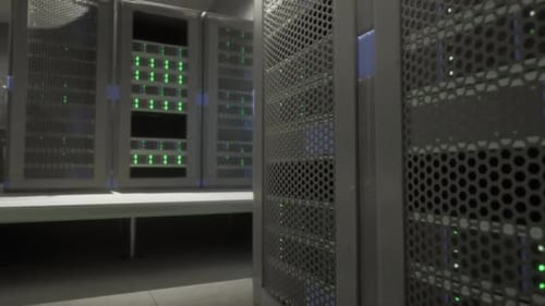 Massive Server Room With Oversized Servers