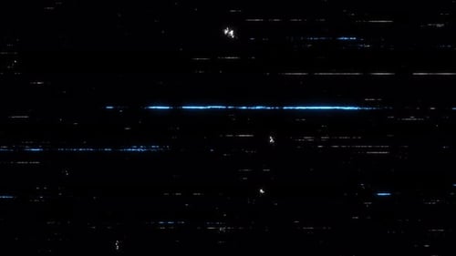 Glitch Digital Noise Overlay with Blue Horizontal Static Lines