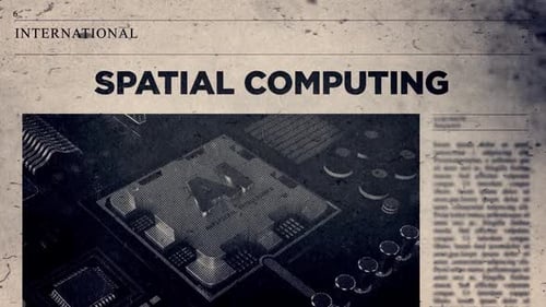 Grungy Newspaper Headline Reveal of Spatial Computing Technology