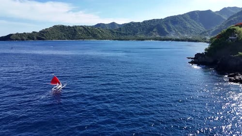 Senggigi Beach, West Lombok. Beautiful beach with clear water and green coral