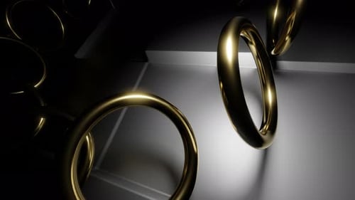 Dynamic Abstract Golden Rings Cinematic Background