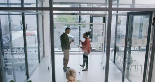 4k video footage of a group of businesspeople working in an office