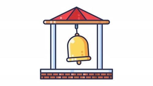 Schulglocke läutet für den Stundenplan und die akademische Alert-Loop-Animation