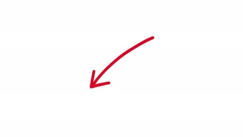 Hand Drawn Red Arrow Pointing Down Animated Element