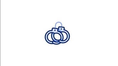 Animated Handcuffs Icon in Flat Design Style