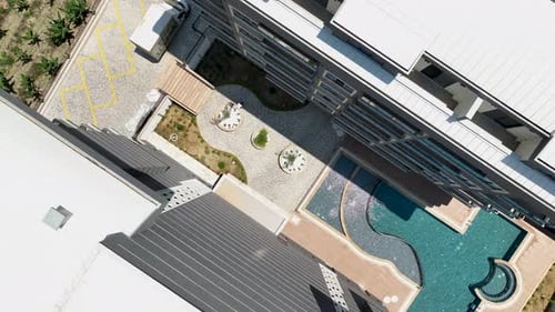 Aerial View Community Canvas Painting Homes in the Infrastructure Mosaic