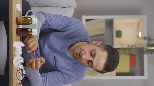 Vertical video of Runny nose.