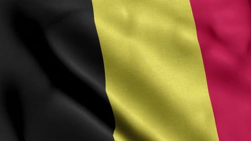 Realistic Waving Belgium Flag Animation