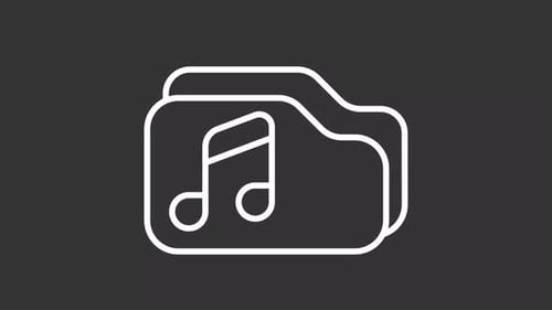 Musical library white line animation