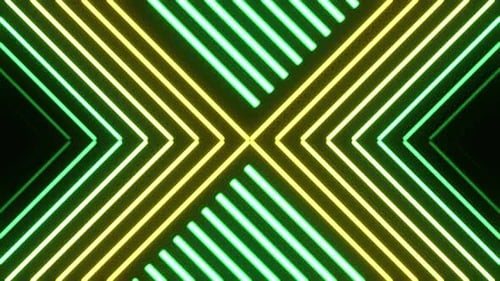 Yellow And Green Geometric Neon Background Vj Loop In 4K