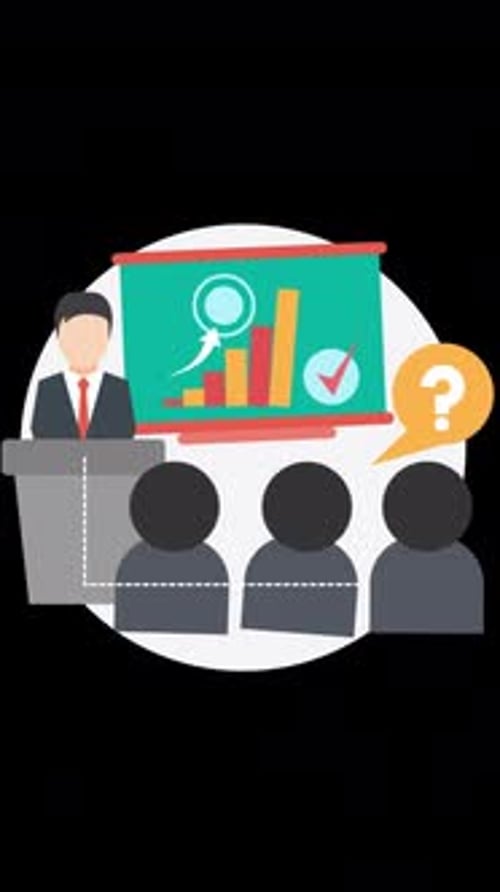 Successful Businessman Gives Training To His Employees Vertical Alpha Channel