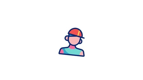 Animated Person Icon Reveal in Flat Design Style
