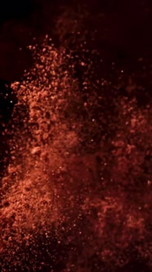Ground Red Chili Pepper in Flight Filmed on a Highspeed Camera at 1000 Fps