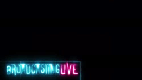 Broadcasting Live Neon Text Lower Thirds animationBroadcasting News Tv Stream