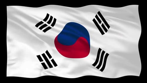 Realistic Waving Flag of South Korea