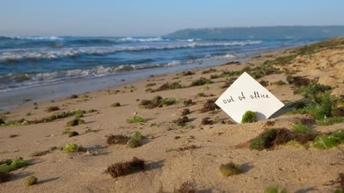 Out of Office on Tropical Empty Destination