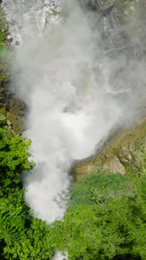 Waterfalls in Tropical Mountain Lake Sebu Philippines