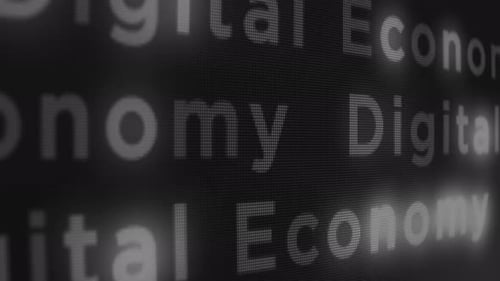 Fond de mouvement de l'écran de la grille d'économie numérique