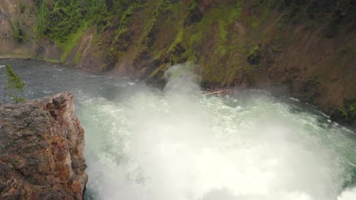 The Stunning Lower Falls of the Yellowstone River in the Grand Canyon of Yellowstone Park