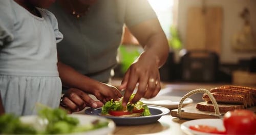 Family Fun Making a Fresh Sandwich at Home