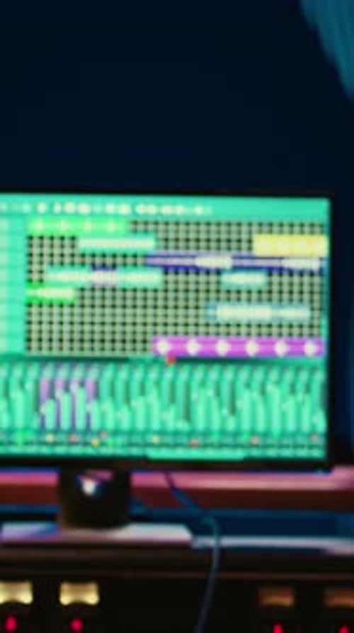 Vertical Video Sound Designer Working with Artist to Create a New Song for His Album