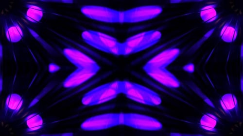 Purple And Light Yellow Kaleidoscopic Abstract Neon Glow Pattern Background Vj Loop In 4K