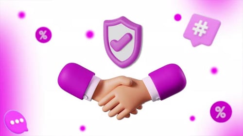 Aperto de mão 3D rosa 4K