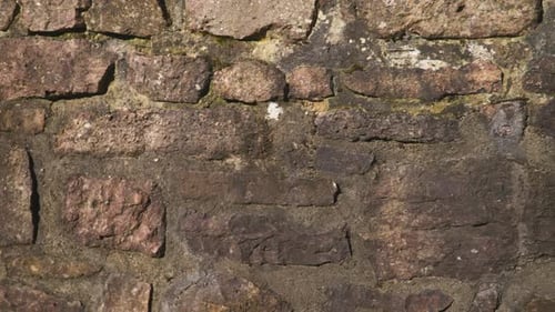 Close Up View of Historic Stone Wall Ruins in 4k