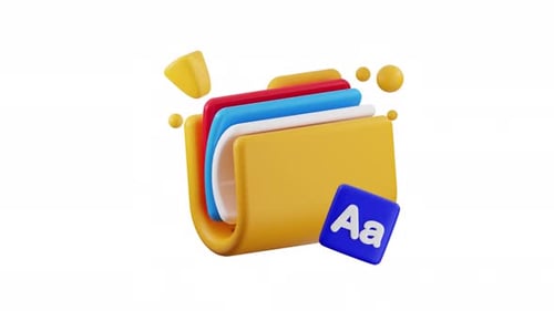 3d Icon Animation Folder Font