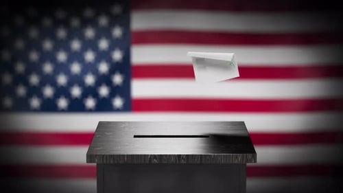 Ballot Box UsaAnimation of the lowering of the ballot on election day in the United States for freed