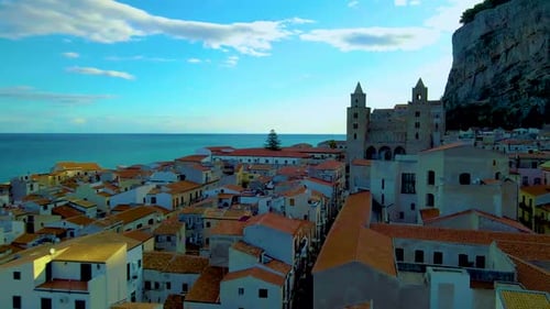 Cefalu Sicily Sunset at the Beach of Cefalu Sicilia Italy