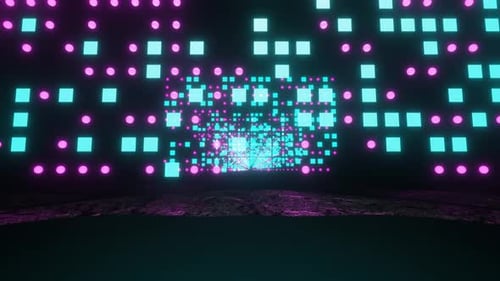 Cyan And Pink Neon Valley Background Vj Loop In 4K