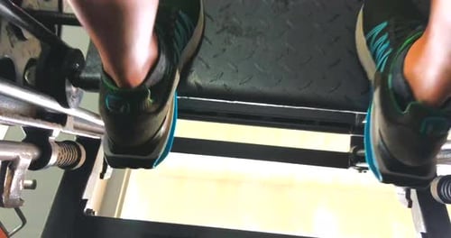 Leg workout at the gym.