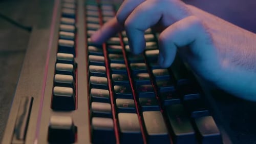 Close Up Cropped View Guy Male Gamer Man Streamer Influencer Blogger Hacker Businessman Business