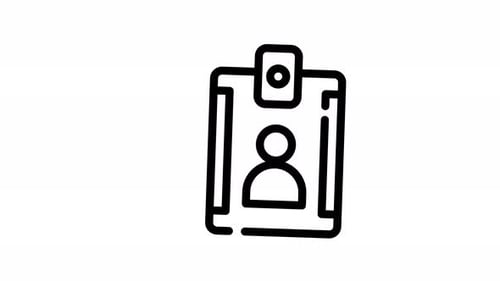 Minimalist ID Card Line Drawing Animation Reveal