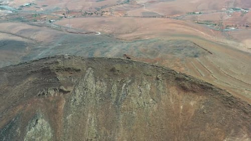 Aerial View of Caldera de Gayria Volcano in Fuerteventura, Canary Islands