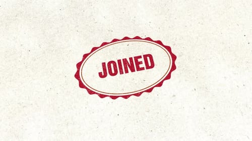 Animated Rubber Stamp Impression with 'JOINED' Text