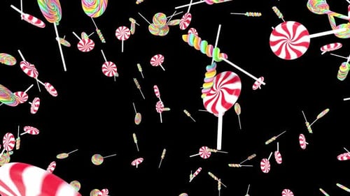 Colorful Lollipops Falling Sweet Candy Celebration Background