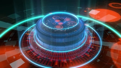 Background Techno Holographic Radial Design