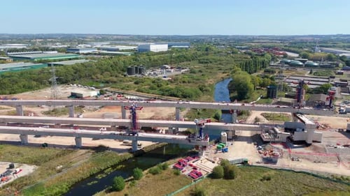 Expansive Aerial View of Birmingham Construction Site