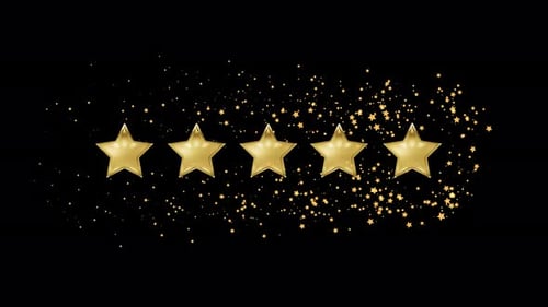 Golden Five Star Rating Reveal Animation